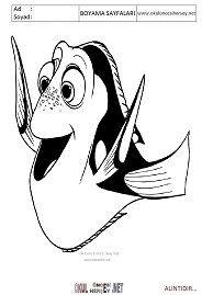 kayıp-balık-dory boyama sayfaları